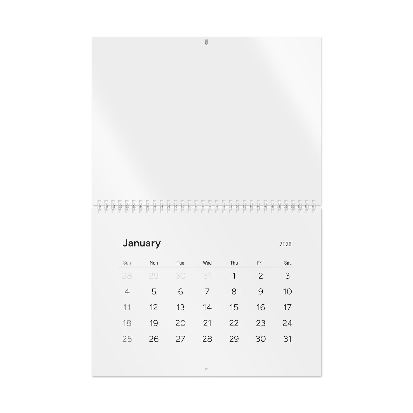 2026 Minimal Wall Calendar — Clean Monthly Planner