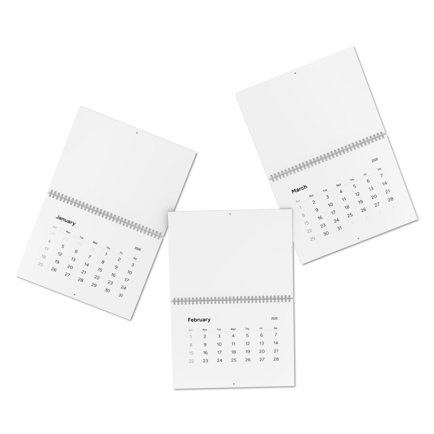 2026 Minimal Wall Calendar — Clean Monthly Planner