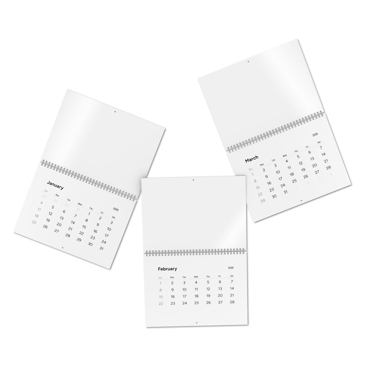 2026 Minimal Wall Calendar — Clean Monthly Planner