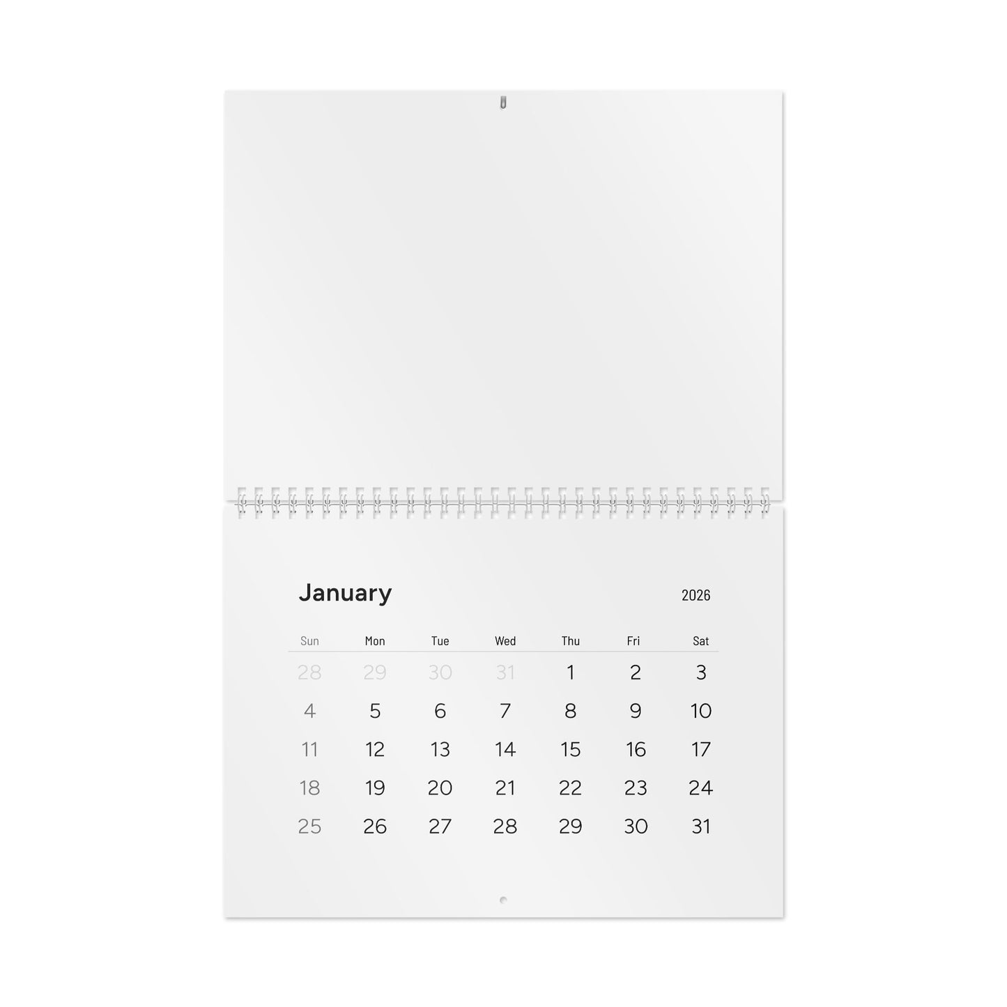 2026 Minimal Wall Calendar — Clean Monthly Planner